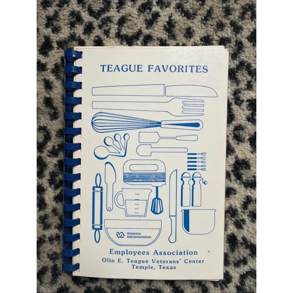 1987 Employee Favorite Recipes VTG Cookbook Teague Vet's Center Temple TX Spiral